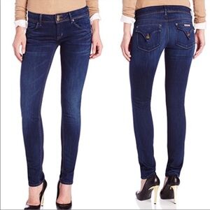 Hudson Collin Flap Pocket Skinny Jeans Deep Indigo Denim 27
